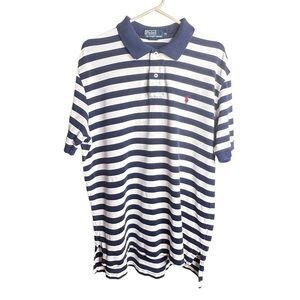 Polo Ralph Lauren Men’s Blue & White Striped Short Sleeve Polo Shirt sz XL